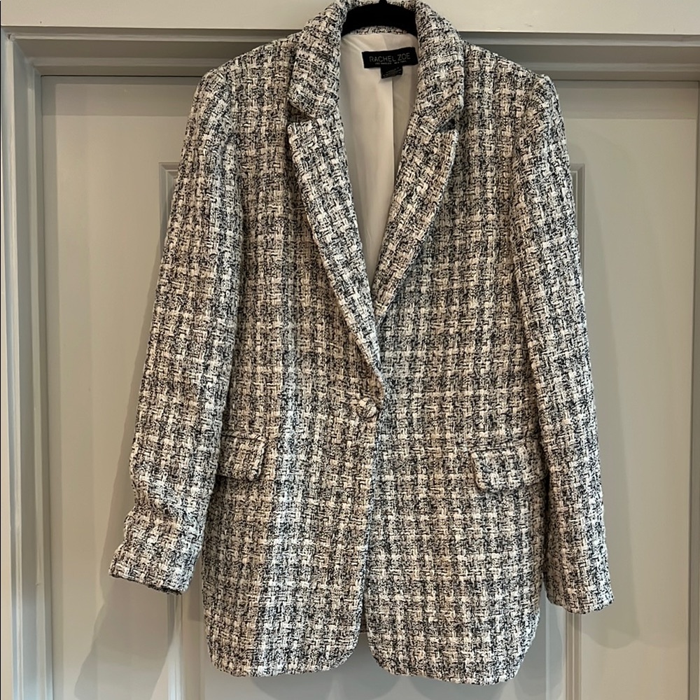 Rachel Zoe Women's Classic Tweed Blazer - Black, White & Tan